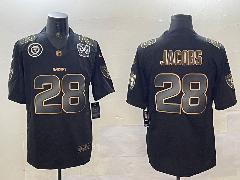 Men Oakland Raiders #28 Jacobs Black Gold 2024 Nike Limited NFL Jersey style 01081